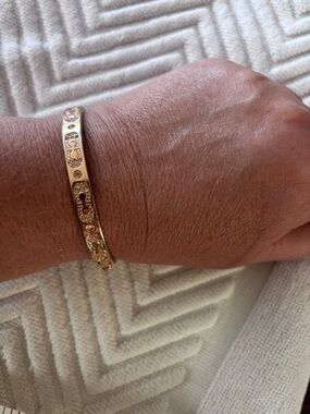Coach Gold-Tone Crystal Signature Link Bracelet